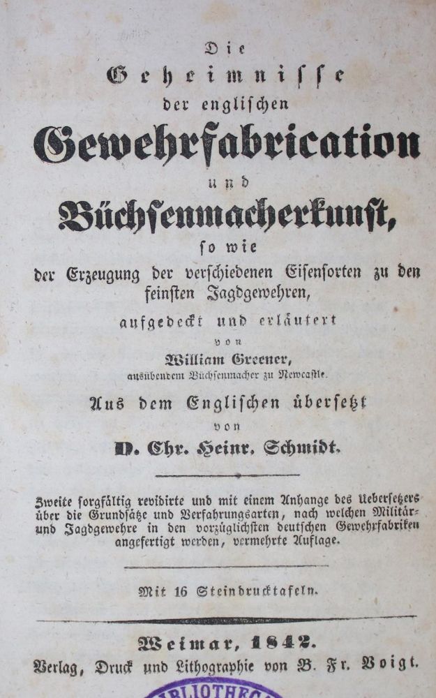 Große Abbildung Nr.1: 136-1641 Greener,W. u. C.H.Schmidt.: (Verschiedene Gebiete - Varia)