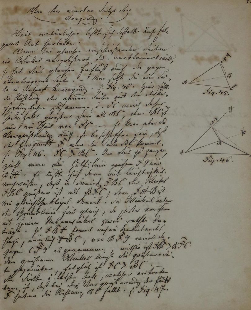 Große Abbildung Nr.1: 136-1664 Geometrie.: (Verschiedene Gebiete - Varia, Mathematik, Handschriften)