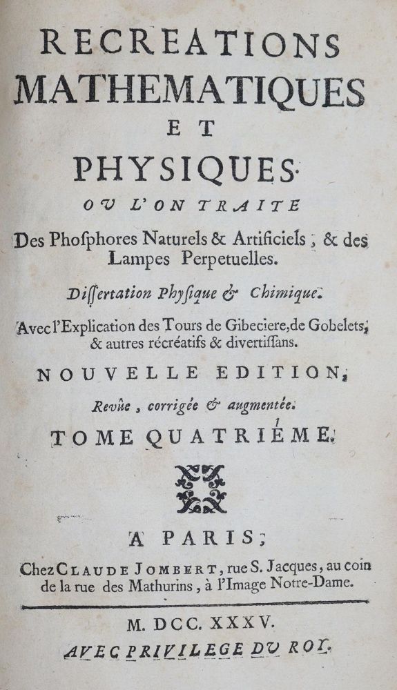 Große Abbildung Nr.3: 136-1693 Ozanam,(J.).: (Verschiedene Gebiete - Varia)