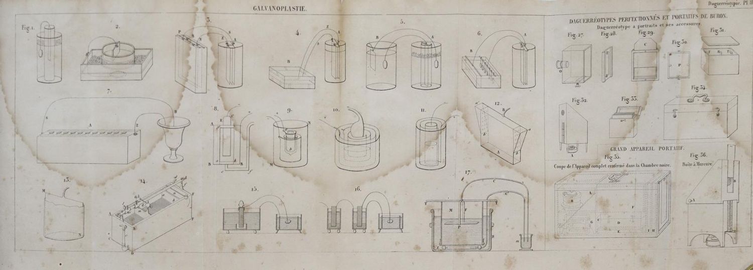 Große Abbildung Nr.1: 136-1694 Smee,A. u. E. de Valicourt.: (Verschiedene Gebiete - Varia, Physik, Elektrizität)