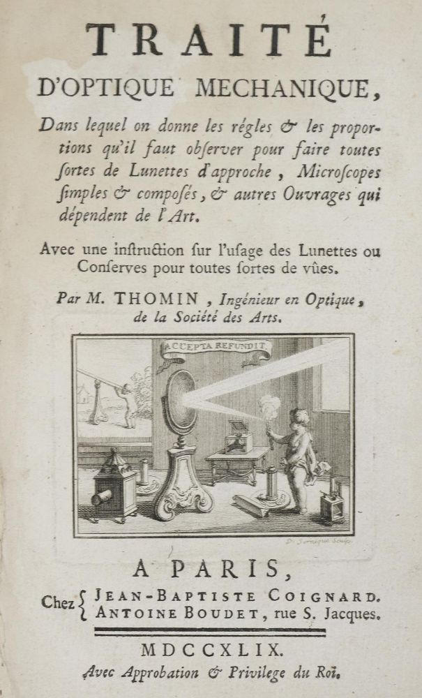 Große Abbildung Nr.1: 136-1700 Thomin,M.: (Verschiedene Gebiete - Varia, Physik, Optik)