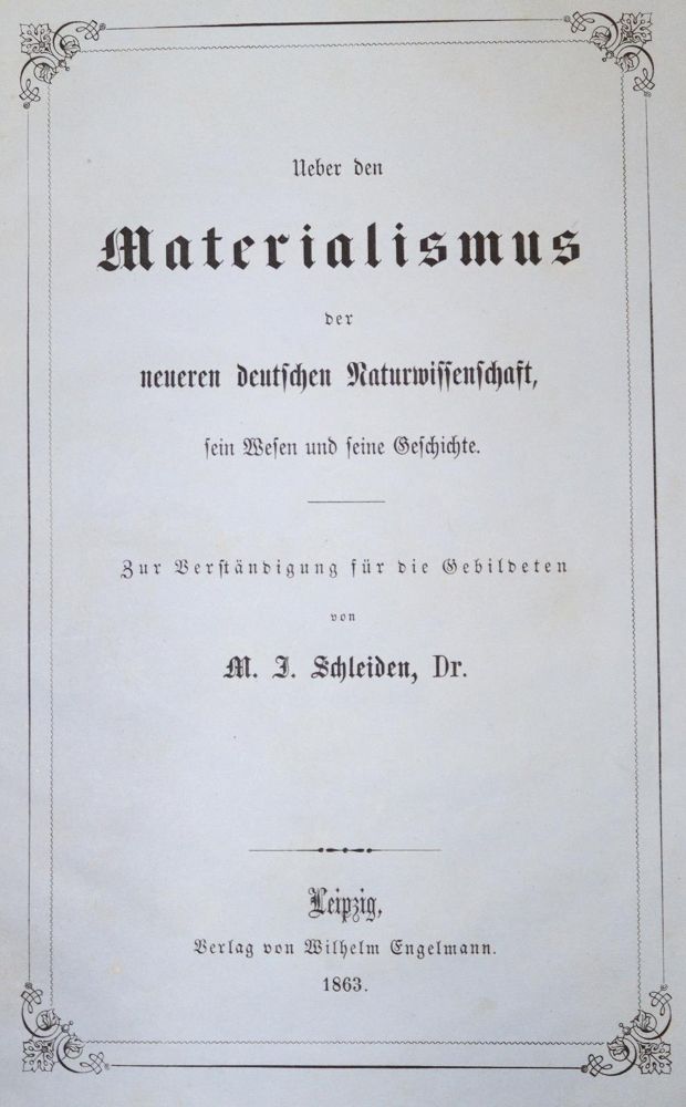Große Abbildung Nr.1: 136-1710 Schleiden,M.J.: (Verschiedene Gebiete - Varia)