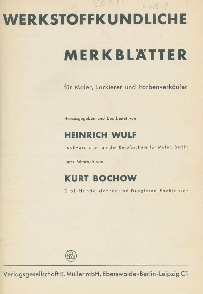 Große Abbildung Nr.1: 136-1728 Wulf,H. (Hrsg.).: (Verschiedene Gebiete - Varia)