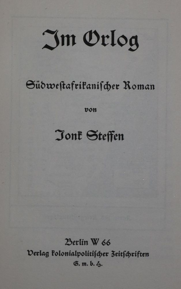 Große Abbildung Nr.1: 136-1752 Steffen,J. (d.i. M.Bayer).: (Afrika, Kolonien)