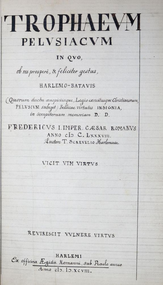 Große Abbildung Nr.1: 136-178 Schrevelius,T.: (Handschriften)