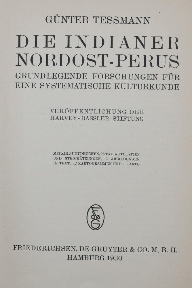 Große Abbildung Nr.1: 136-1801 Tessmann,G.: (Amerika, Peru)