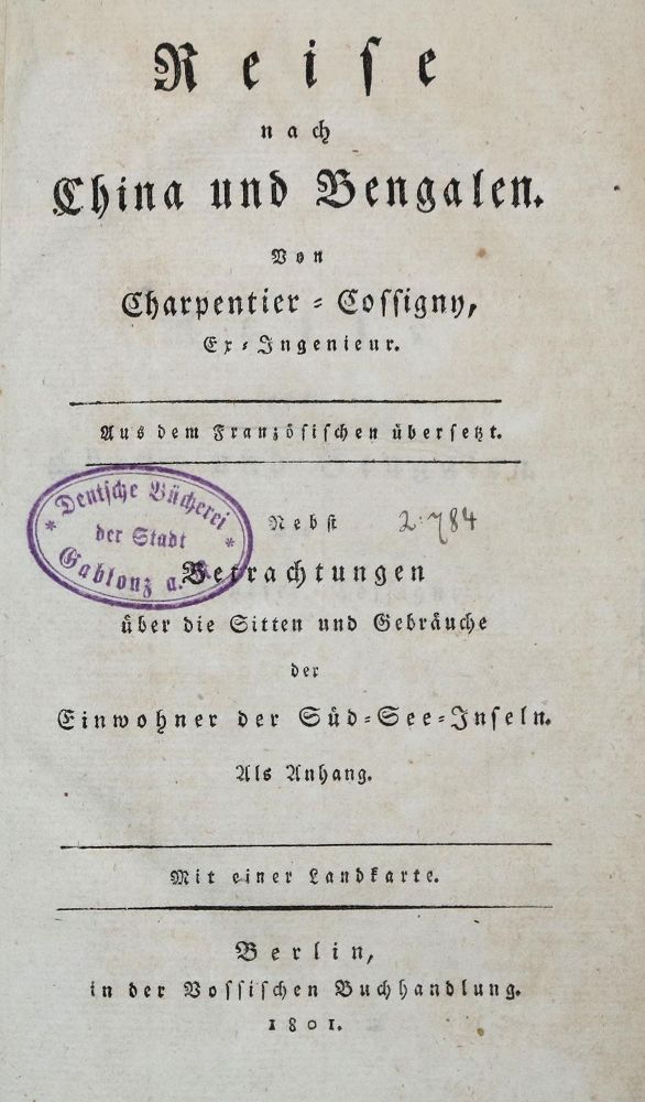 Große Abbildung Nr.1: 136-1822 Charpentier-Cossigny,(J.F.).: (Asien)