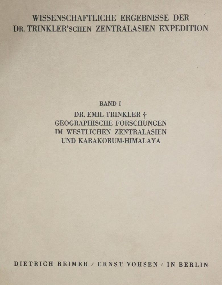 Große Abbildung Nr.1: 136-1861 Trinkler,E. u. H.de Terra (Bearb.).: (Asien)
