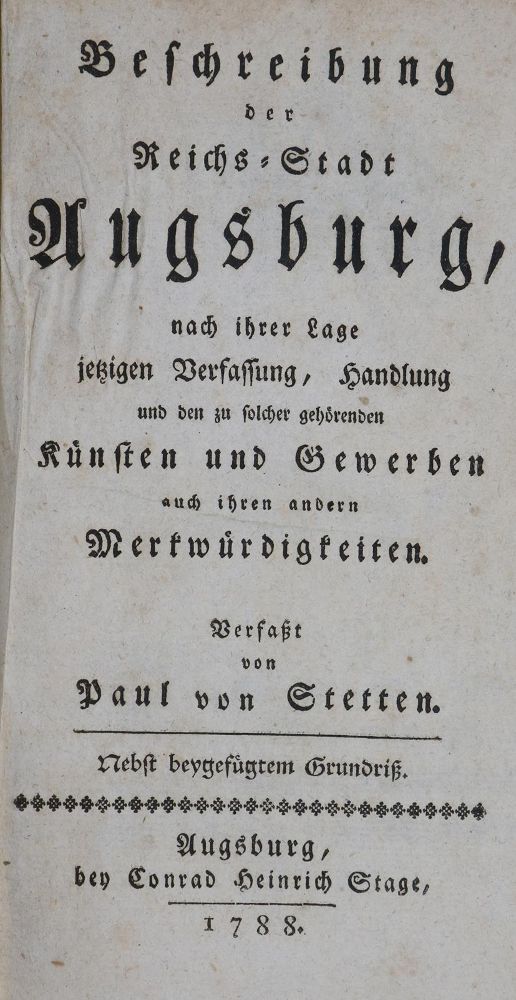 Große Abbildung Nr.1: 136-1869 (Stetten,P.v.).: (Deutschland, Augsburg)