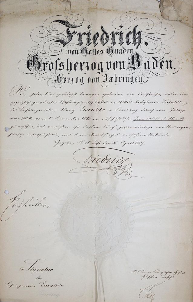 Große Abbildung Nr.1: 136-1872 Friedrich, Großherzog von Baden.: (Deutschland, Baden)