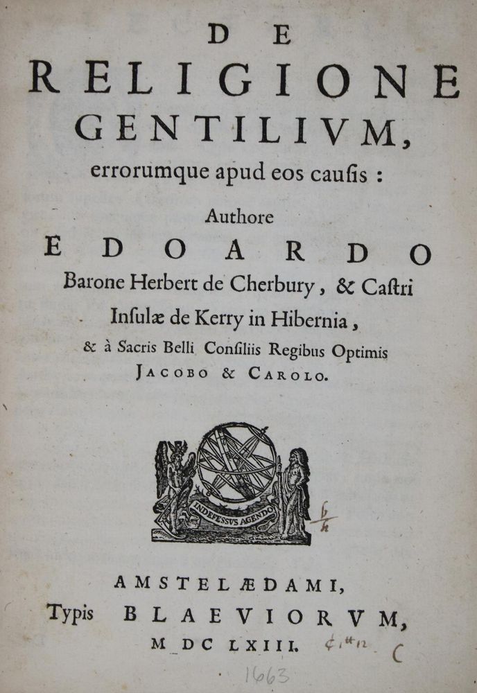 Große Abbildung Nr.1: 136-189 Herbert of Cherbury,E.: (Alte Drucke, Handschriften und Theologie)