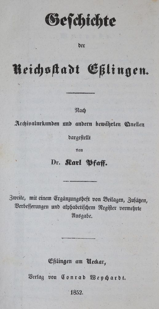 Große Abbildung Nr.1: 136-1901 Pfaff,K.: (Deutschland, Esslingen)