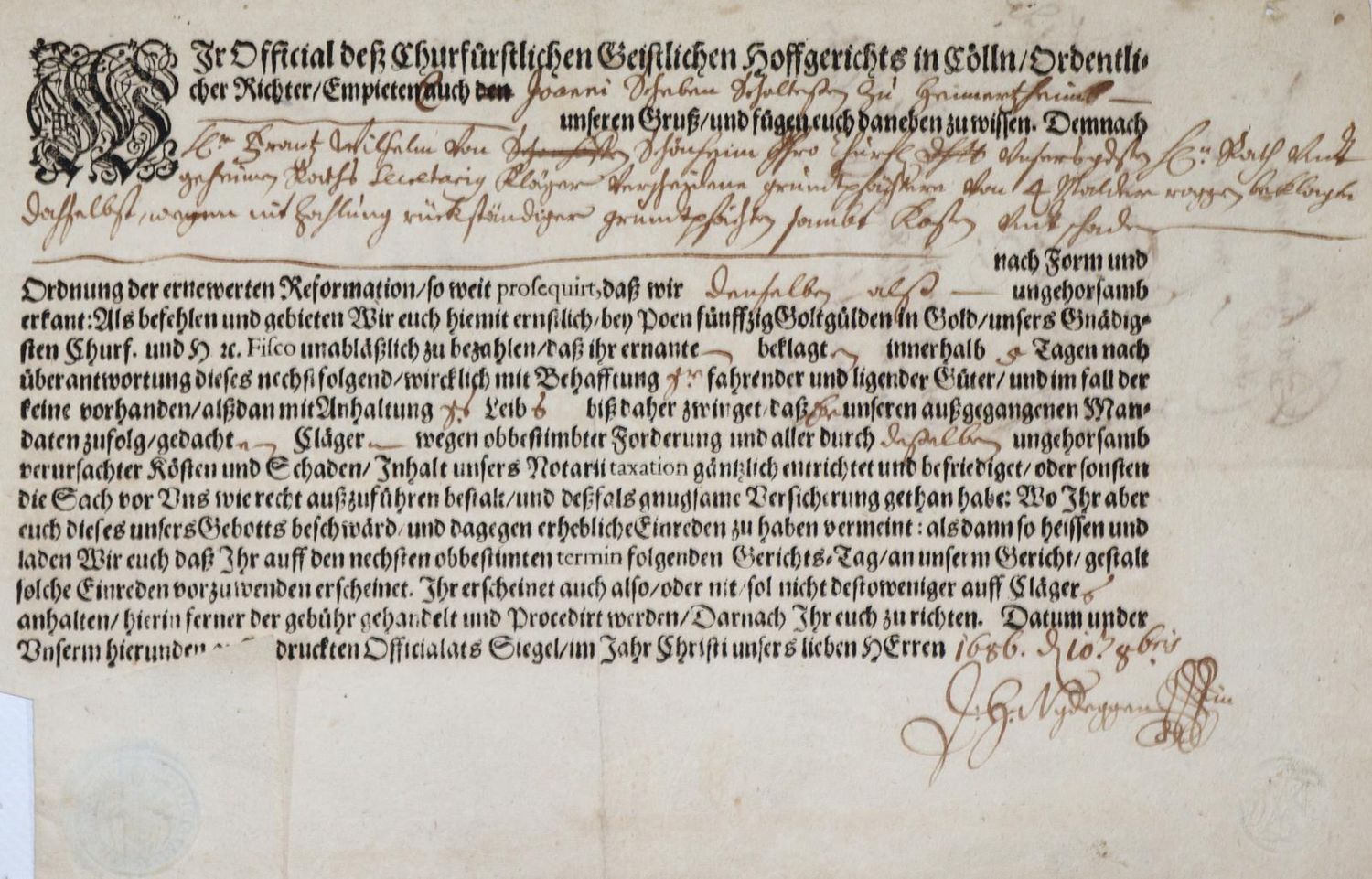 Große Abbildung Nr.3: 136-1924 Strafbescheid: (Deutschland, Köln)