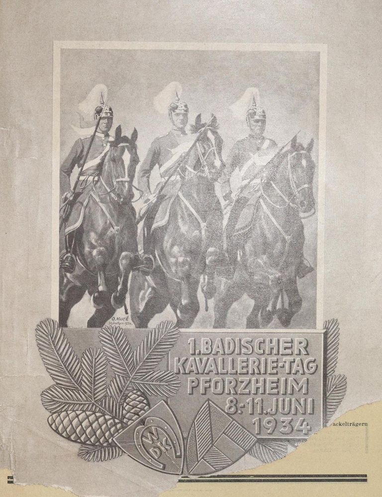 Große Abbildung Nr.1: 136-1944 1. Badischer Kavallerie-Tag.: (Deutschland, Pforzheim)