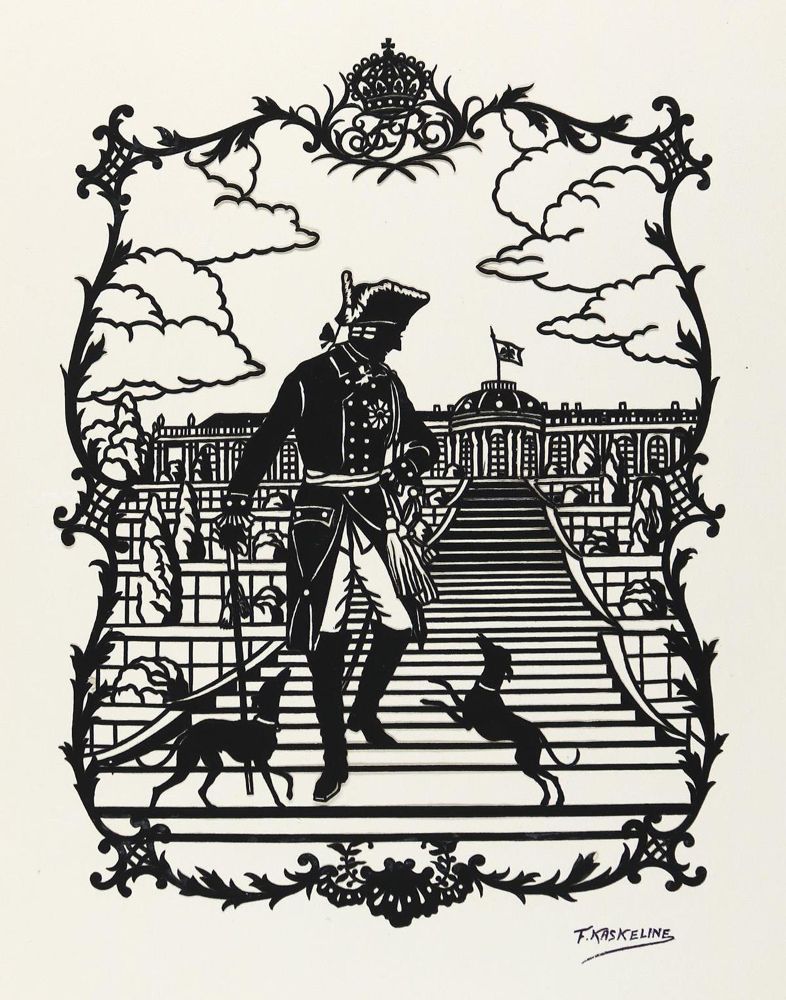 Große Abbildung Nr.1: 136-1948 Friedrich II.: (Deutschland, Preussen, Scherenschnitte)