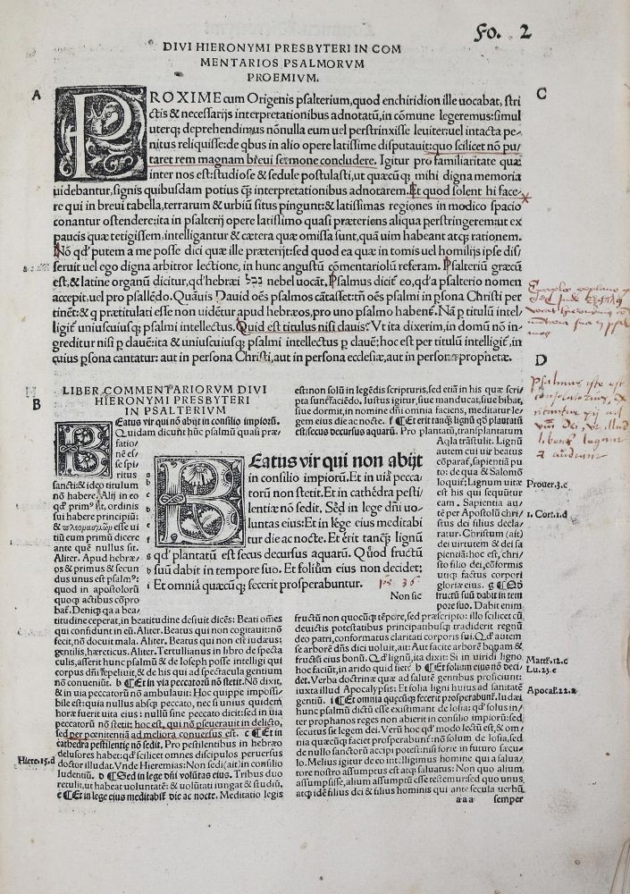 Große Abbildung Nr.2: 136-196 Hieronymus,S.E.: (Alte Drucke, Handschriften und Theologie)