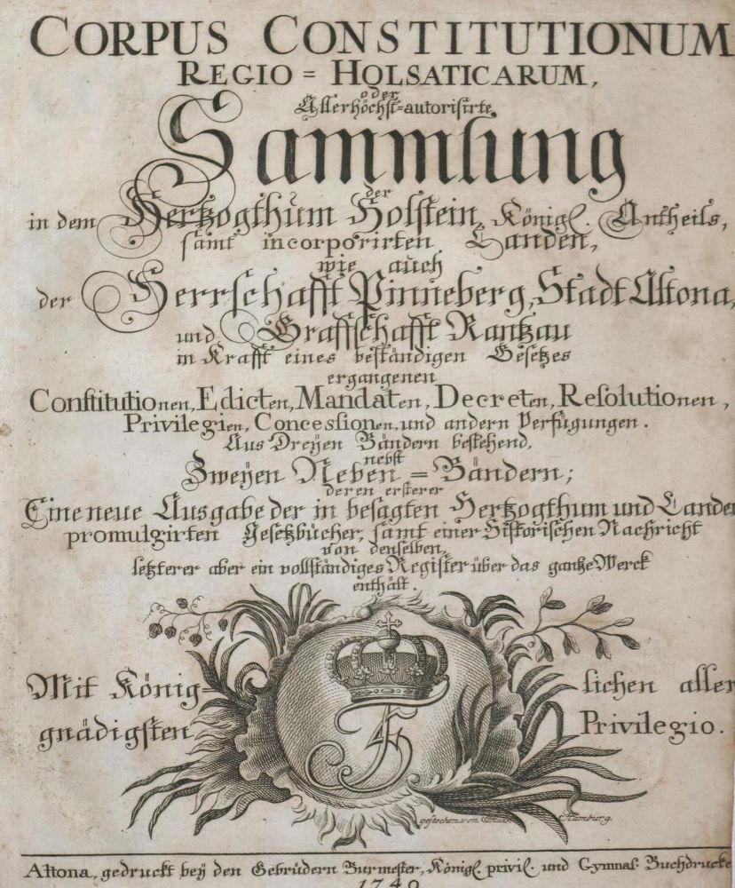 Große Abbildung Nr.1: 136-1966 Corpus Constitutionum: (Deutschland, Schleswig-Holstein)