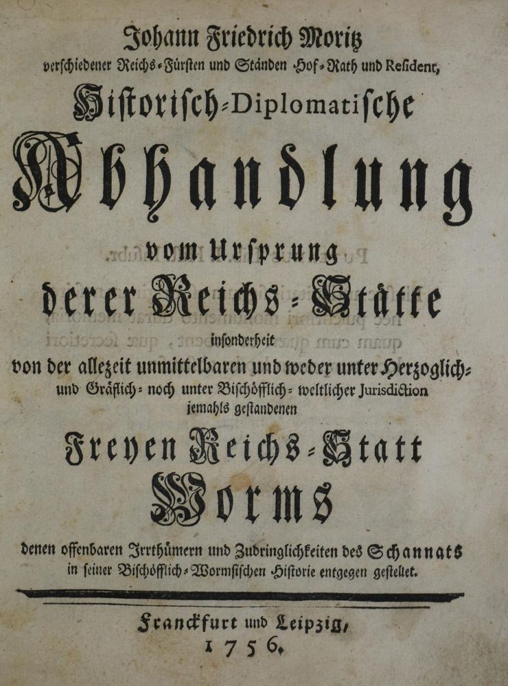 Große Abbildung Nr.1: 136-1978 Moritz,J.F.: (Deutschland, Worms)