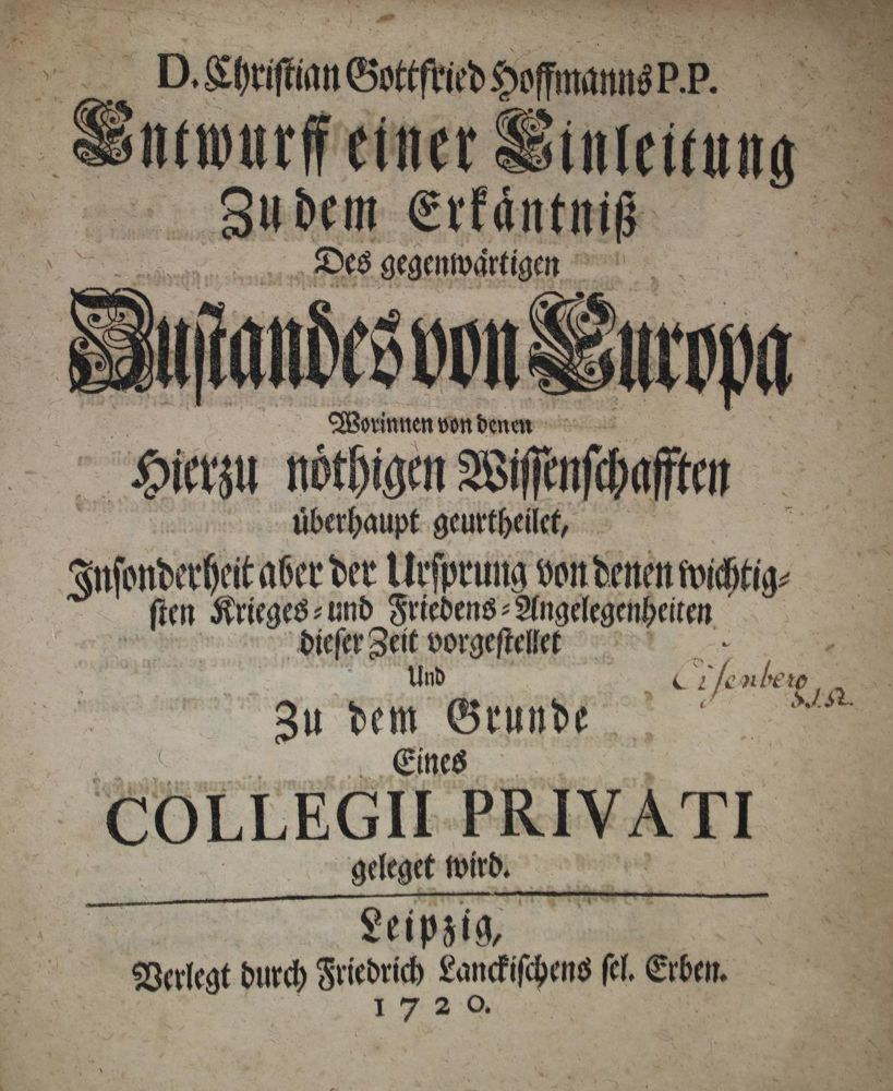 Große Abbildung Nr.1: 136-199 Hoffmann,C.G.: (Alte Drucke, Handschriften und Theologie)