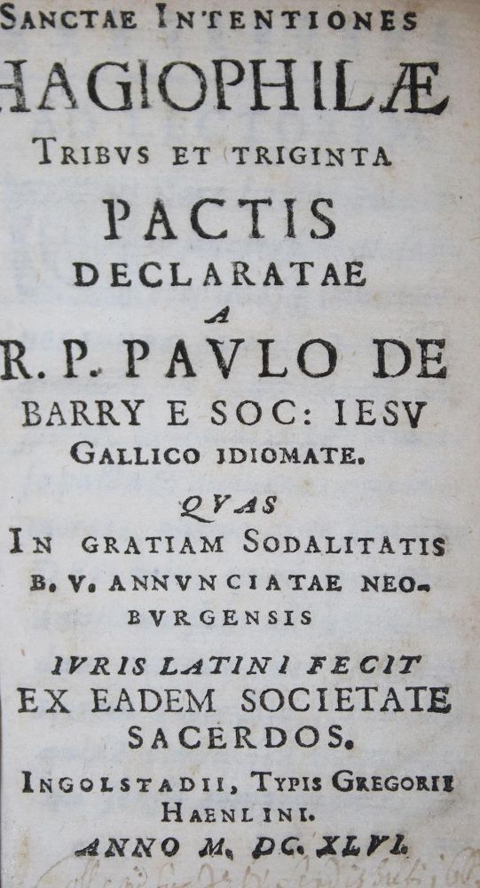 Große Abbildung Nr.1: 136-20 Barry,P.de.: (Alte Drucke, Handschriften und Theologie)