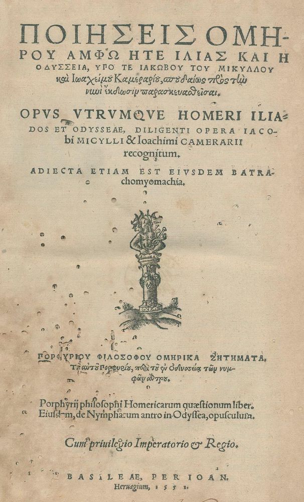 Große Abbildung Nr.1: 136-202 Homer.: (Alte Drucke, Handschriften und Theologie)