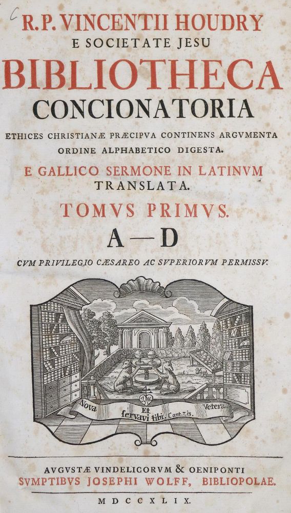 Große Abbildung Nr.1: 136-204 Houdry,V.: (Alte Drucke, Handschriften und Theologie)