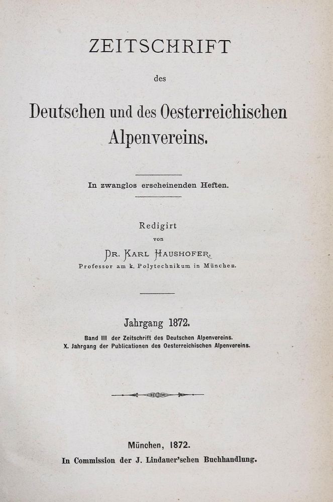 Große Abbildung Nr.2: 136-2060 Haushofer,K.: (Verschiedene Länder - Geschichte, Alpen und Alpinismus)