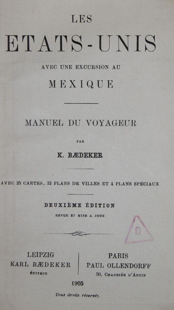 Große Abbildung Nr.1: 136-2076 Etats-Unis, Les,: (Verschiedene Länder - Geschichte, Baedeker)