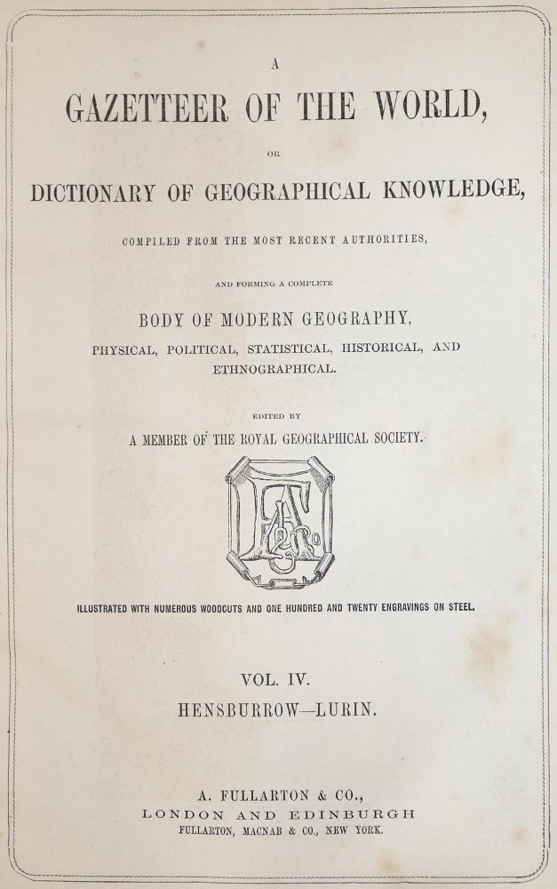 Große Abbildung Nr.2: 136-2107 Gazetteer of the world, A,: (Verschiedene Länder - Geschichte)