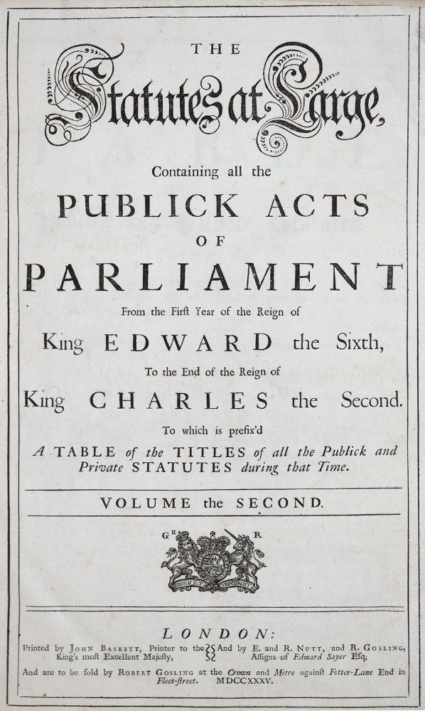 Große Abbildung Nr.1: 136-2129 Statutes at large, The,: (Verschiedene Länder - Geschichte, Grossbritannien)