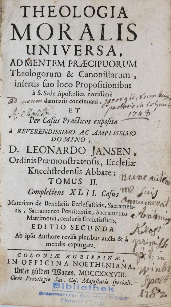 Große Abbildung Nr.1: 136-214 Jansen,L.: (Alte Drucke, Handschriften und Theologie)