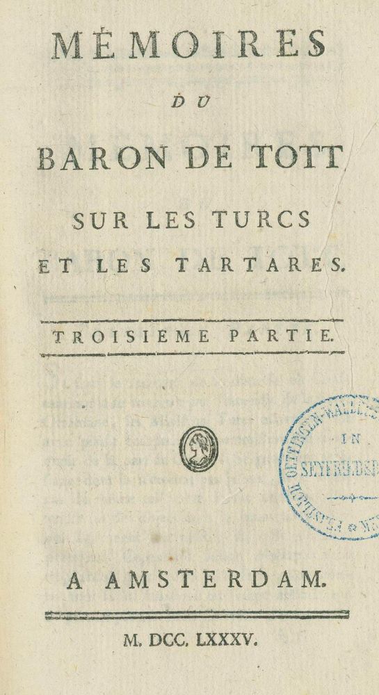 Große Abbildung Nr.1: 136-2176 Tott,F.de.: (Verschiedene Länder - Geschichte, Türkei)