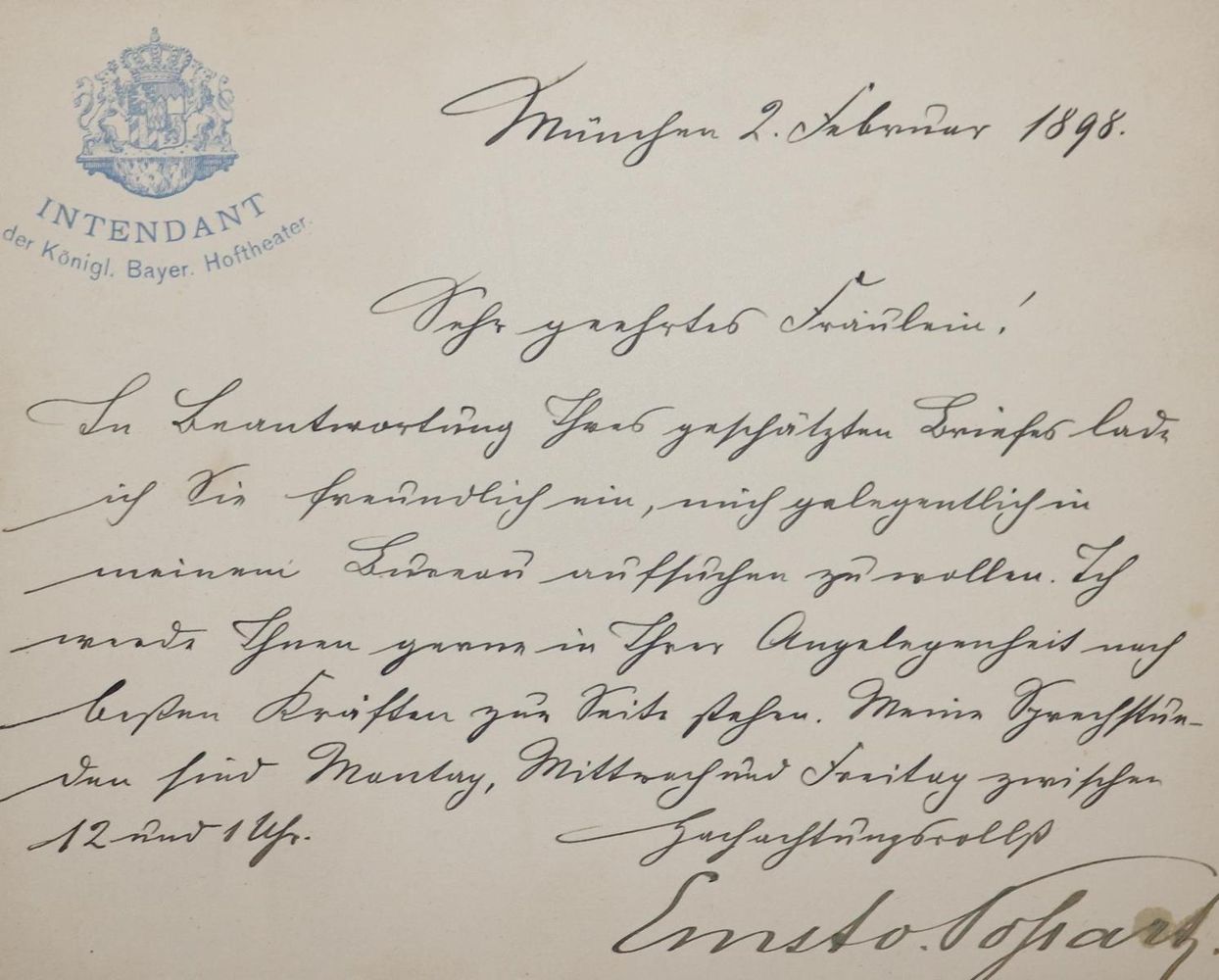 Große Abbildung Nr.1: 136-2212 Possart, Ernst Ritter von,: (Autographen)