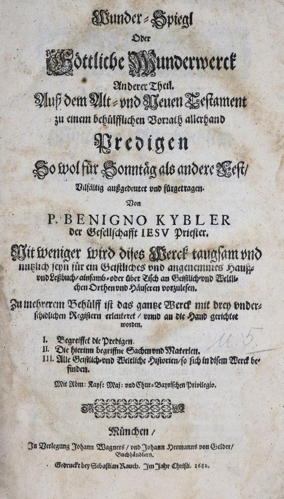 Große Abbildung Nr.1: 136-229 Kybler,B.: (Alte Drucke, Handschriften und Theologie)