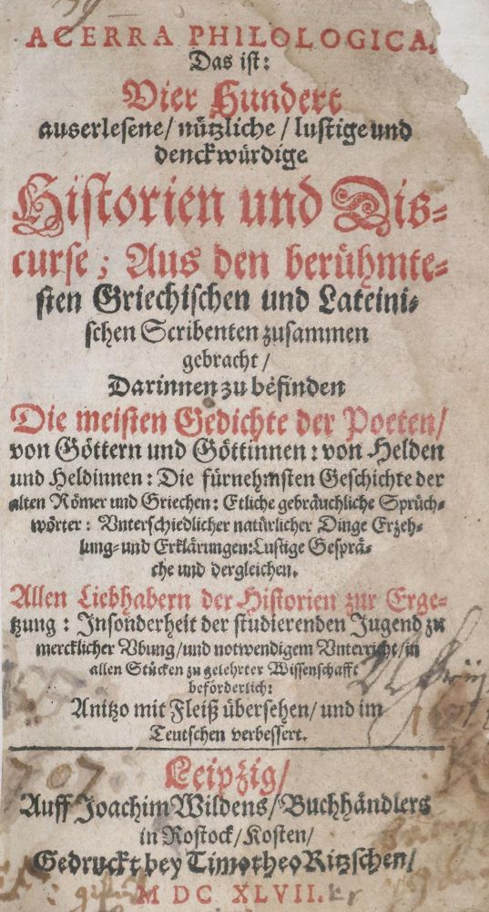 Große Abbildung Nr.1: 136-232 (Lauremberg,P.).: (Alte Drucke, Handschriften und Theologie)
