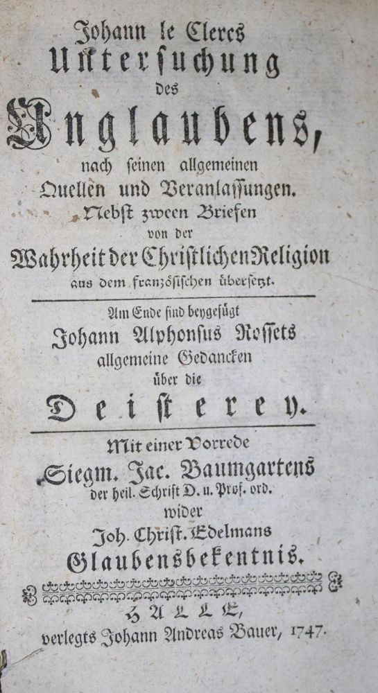 Große Abbildung Nr.1: 136-233 Le Clerc,J.: (Alte Drucke, Handschriften und Theologie)