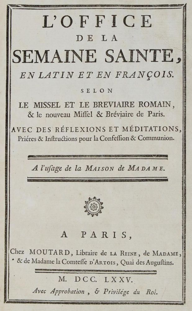 Große Abbildung Nr.1: 136-241 L'office de la Semaine Sainte,: (Alte Drucke, Handschriften und Theologie)