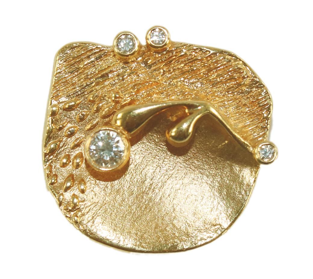 Große Abbildung Nr.1: 136-2514 Goldbrosche.: (Schmuck, Brosche, Anhänger)