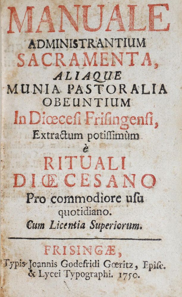 Große Abbildung Nr.1: 136-260 Manuale administrantium sacramenta,: (Alte Drucke, Handschriften und Theologie)