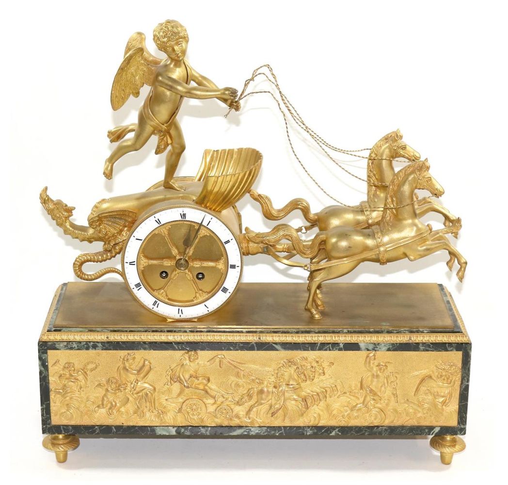 Große Abbildung Nr.1: 136-2611 Empire Wagen-Pendule: (Uhren)
