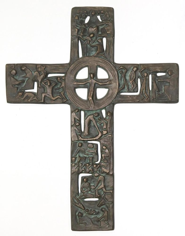 Große Abbildung Nr.1: 136-2638 Bronzekreuz,: (Volkskunst, Religiöse Volkskunst)