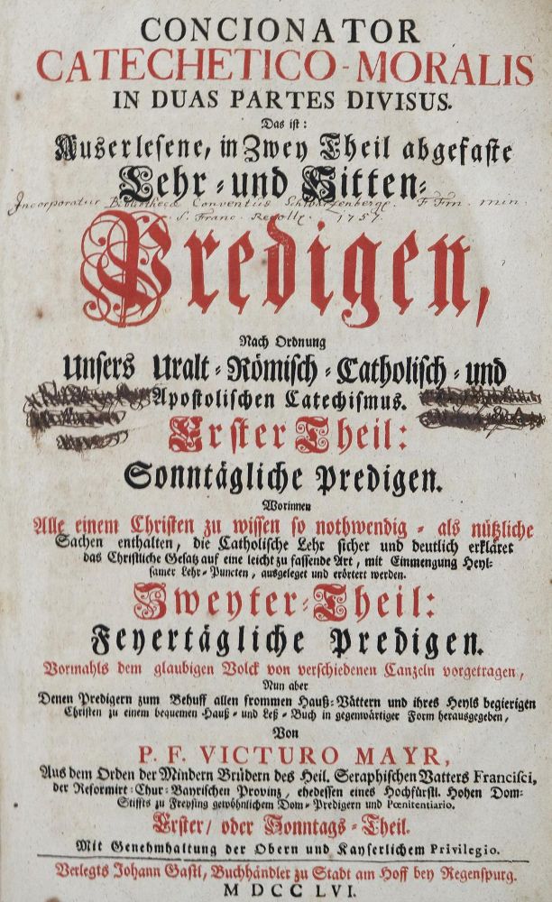 Große Abbildung Nr.1: 136-266 Mayr,V.: (Alte Drucke, Handschriften und Theologie)
