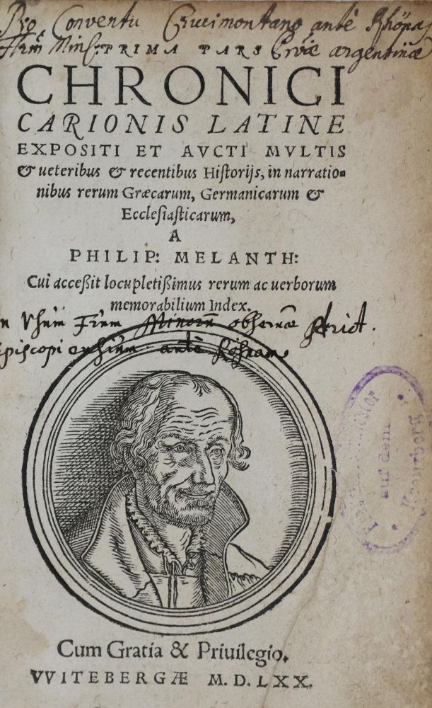 Große Abbildung Nr.1: 136-269 Melanchthon,P. u. Carion,J.: (Alte Drucke, Handschriften und Theologie)