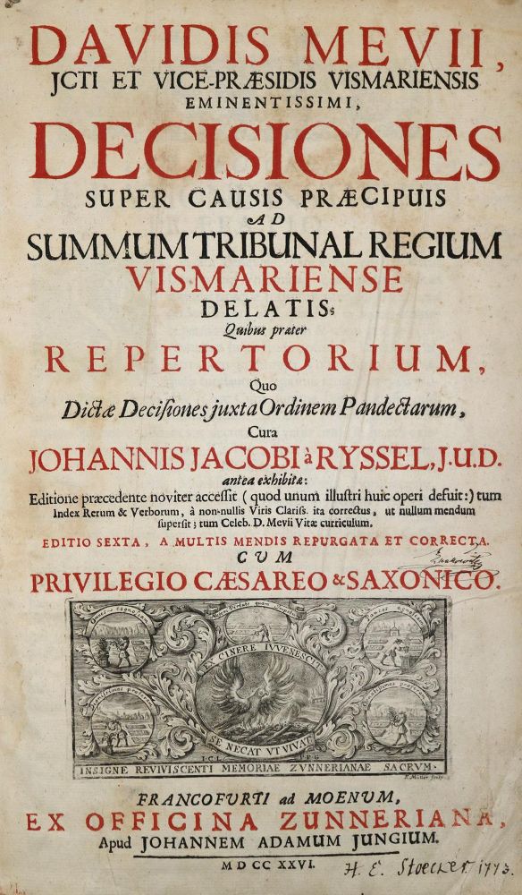 Große Abbildung Nr.1: 136-273 Mevius,D. u. J.J.v.Ryssel. (Ed.).: (Alte Drucke, Handschriften und Theologie)