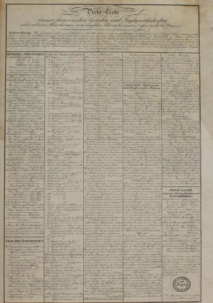 Große Abbildung Nr.2: 136-2839 Sellier & Comp. in Leipzig.: (Varia, Waffen)