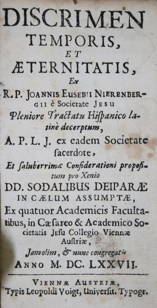 Große Abbildung Nr.1: 136-285 Nierenberg,J.E.: (Alte Drucke, Handschriften und Theologie)