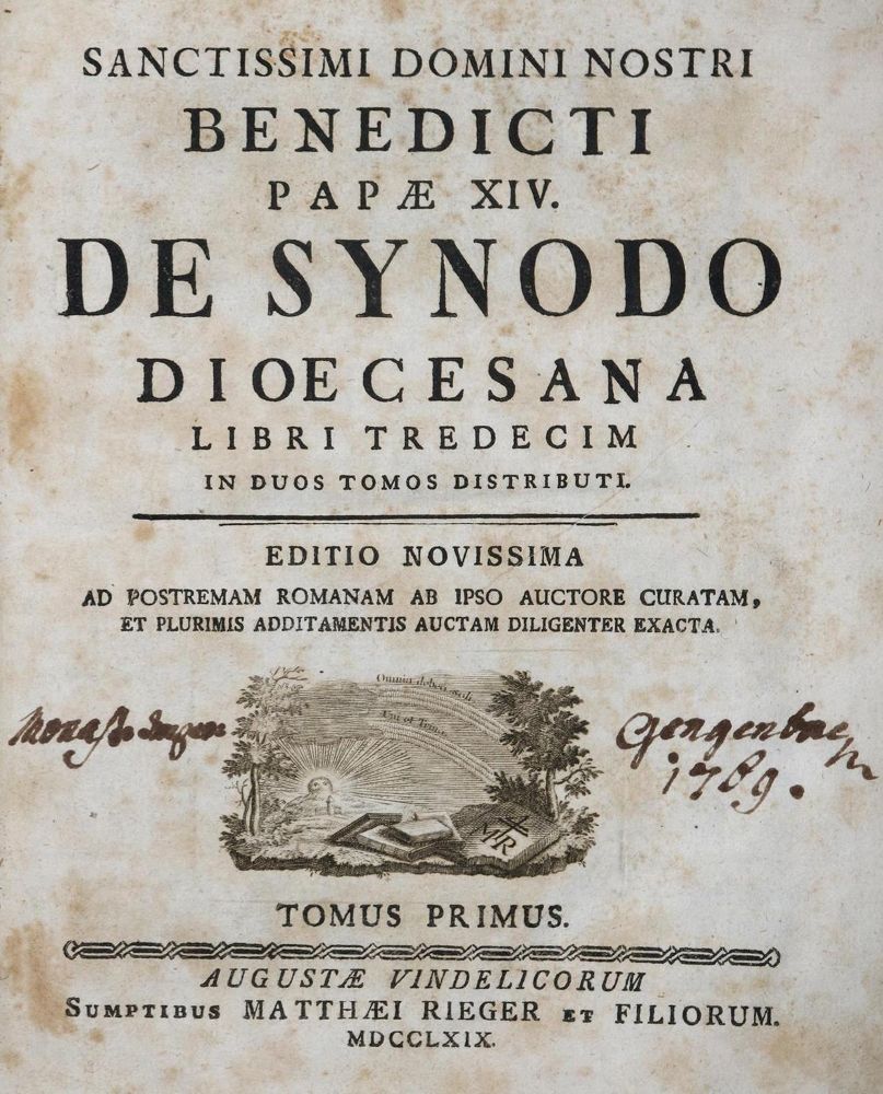 Große Abbildung Nr.1: 136-29 Benedict XIV., Papst.: (Alte Drucke, Handschriften und Theologie)