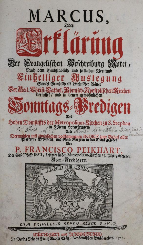 Große Abbildung Nr.1: 136-296 Peikhart,F.: (Alte Drucke, Handschriften und Theologie)
