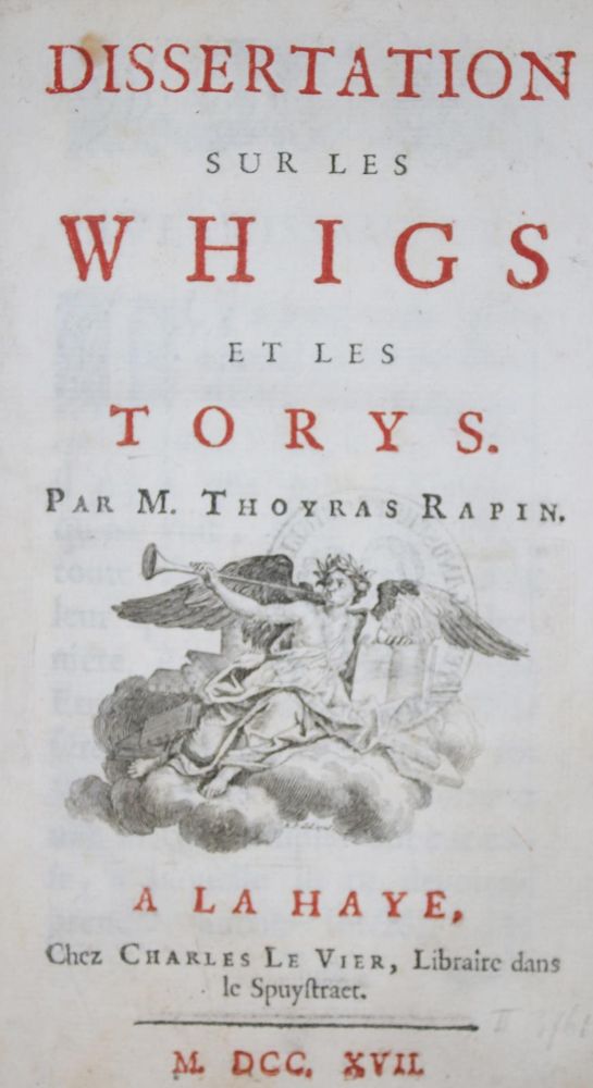 Große Abbildung Nr.1: 136-314 Rapin de Thoyras,(P.).: (Alte Drucke, Handschriften und Theologie)