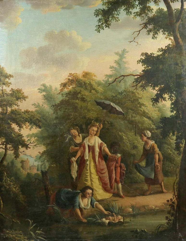 Große Abbildung Nr.1: 136-3186 Auffindung des kleinen Moses, Die.: (Künstlergraphik)